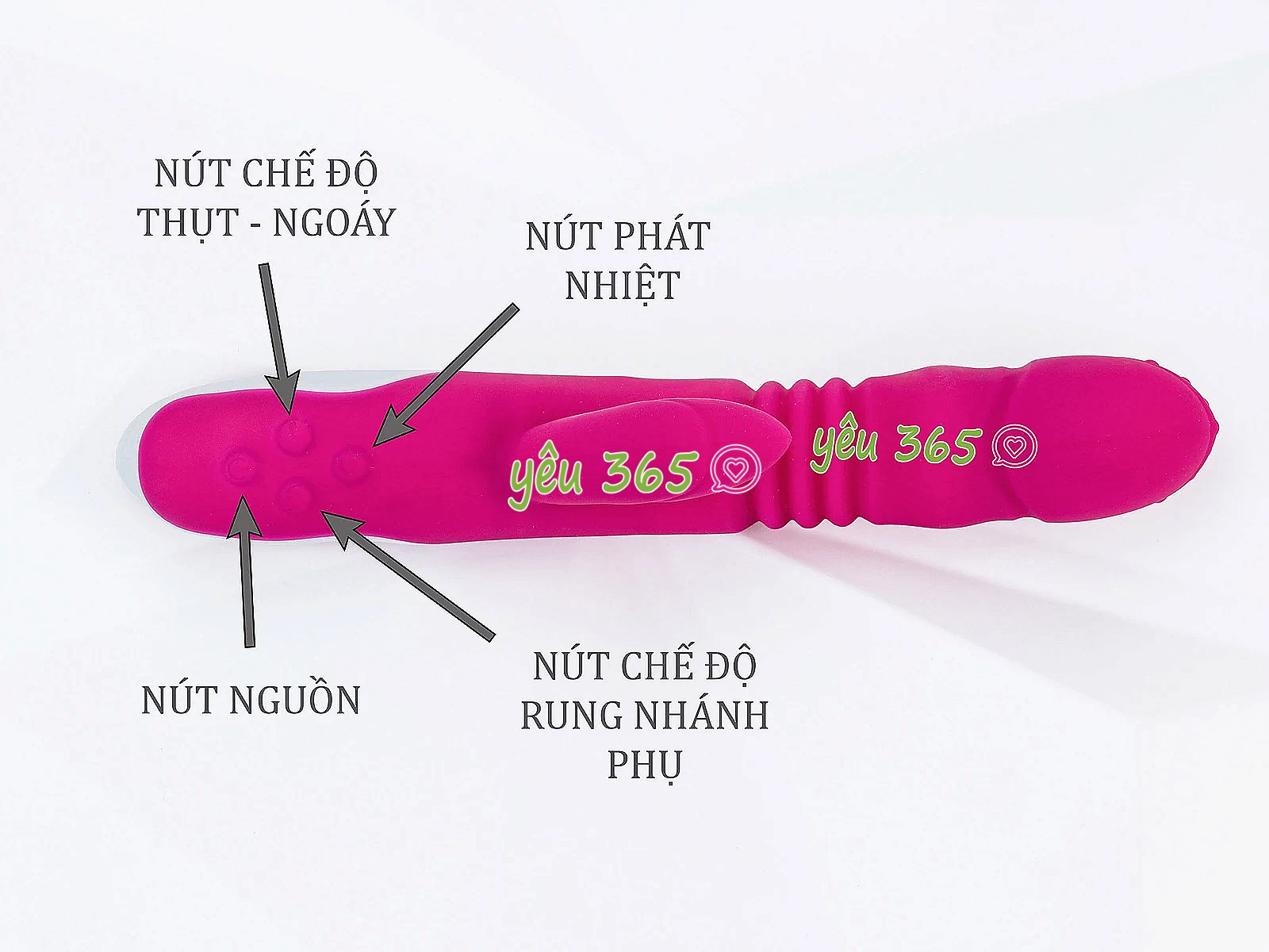 Dương vật giả kích thích đa năng có nhánh rung thụt, phát nhiệt Fanala