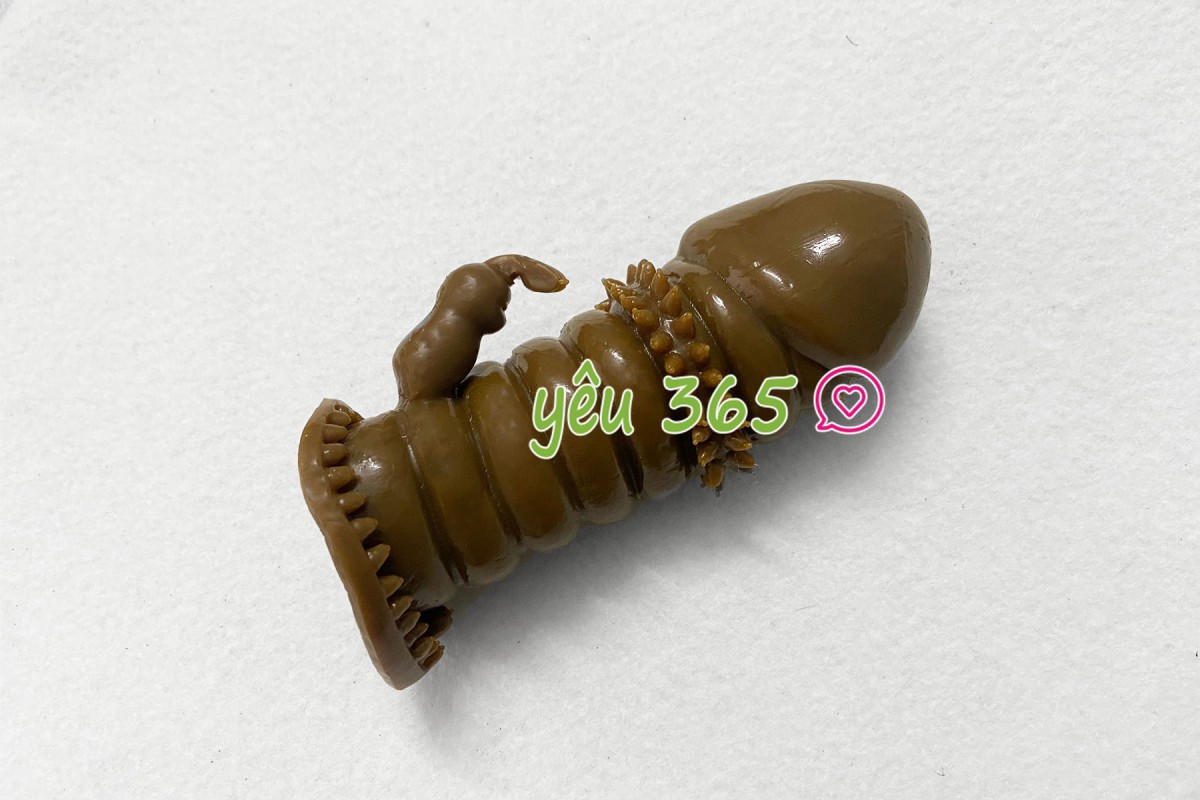 Sex toy bao cao su đôn dên siêu mềm gai có nhánh 1