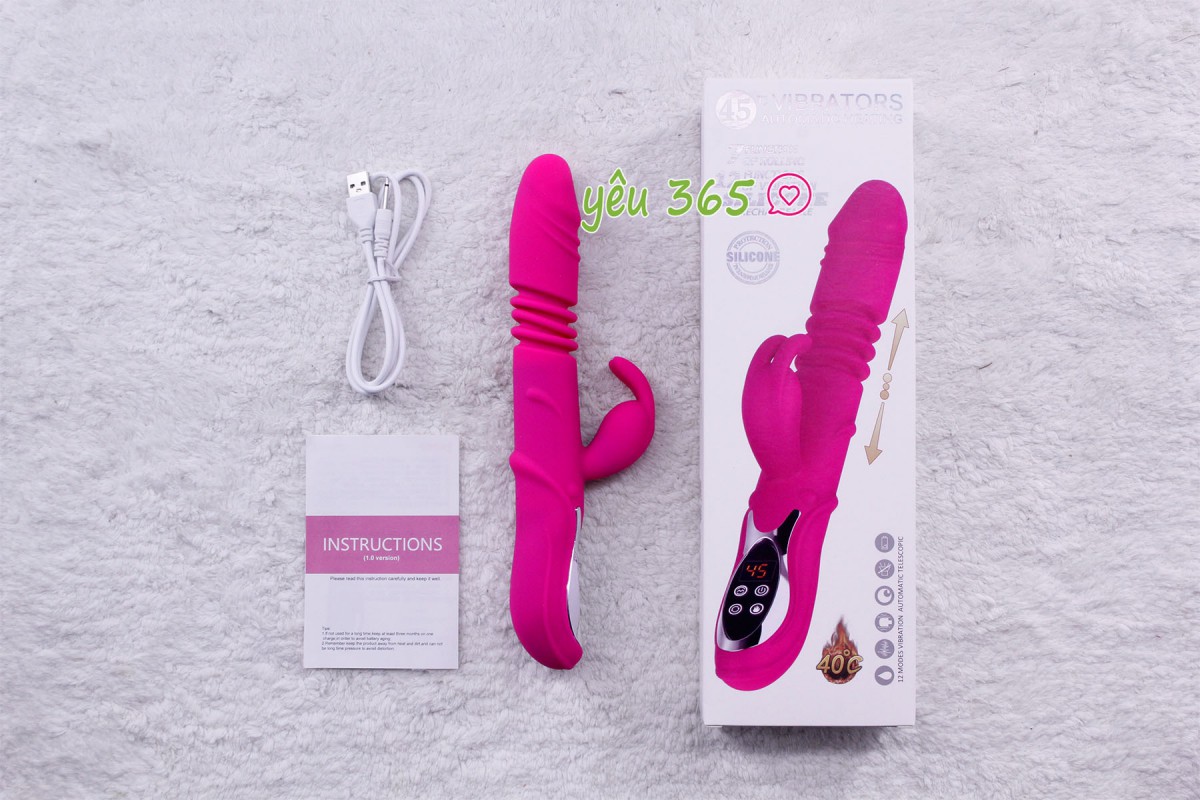 Dương vật giả rung thụt, phát nhiệt Rabbit Vibrator 3