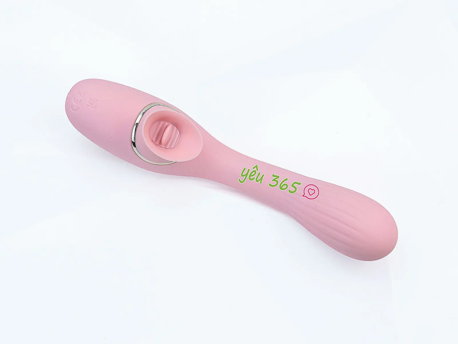 Máy mát xa DISA kết hợp lưỡi liếm rung 2 đầu pin sạc nhỏ gọn