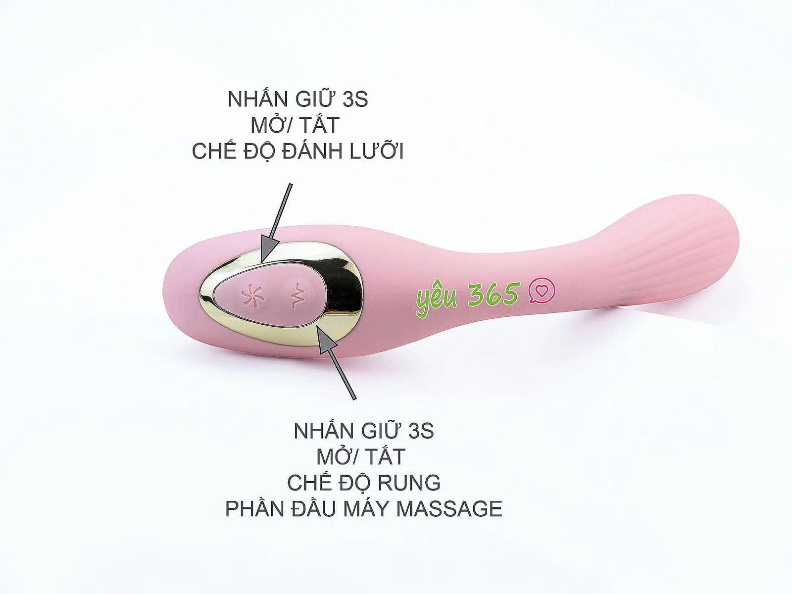 Máy mát xa DISA kết hợp lưỡi liếm rung 2 đầu pin sạc nhỏ gọn