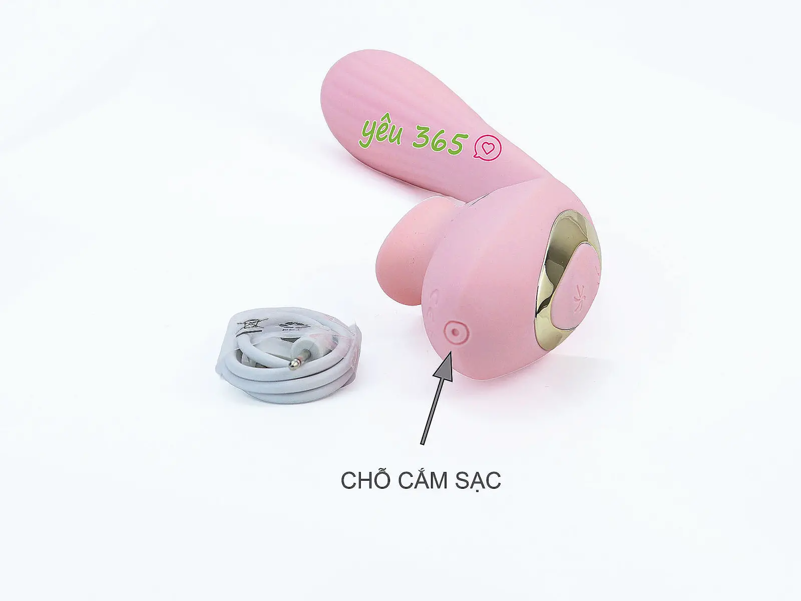 Máy mát xa DISA kết hợp lưỡi liếm rung 2 đầu pin sạc nhỏ gọn