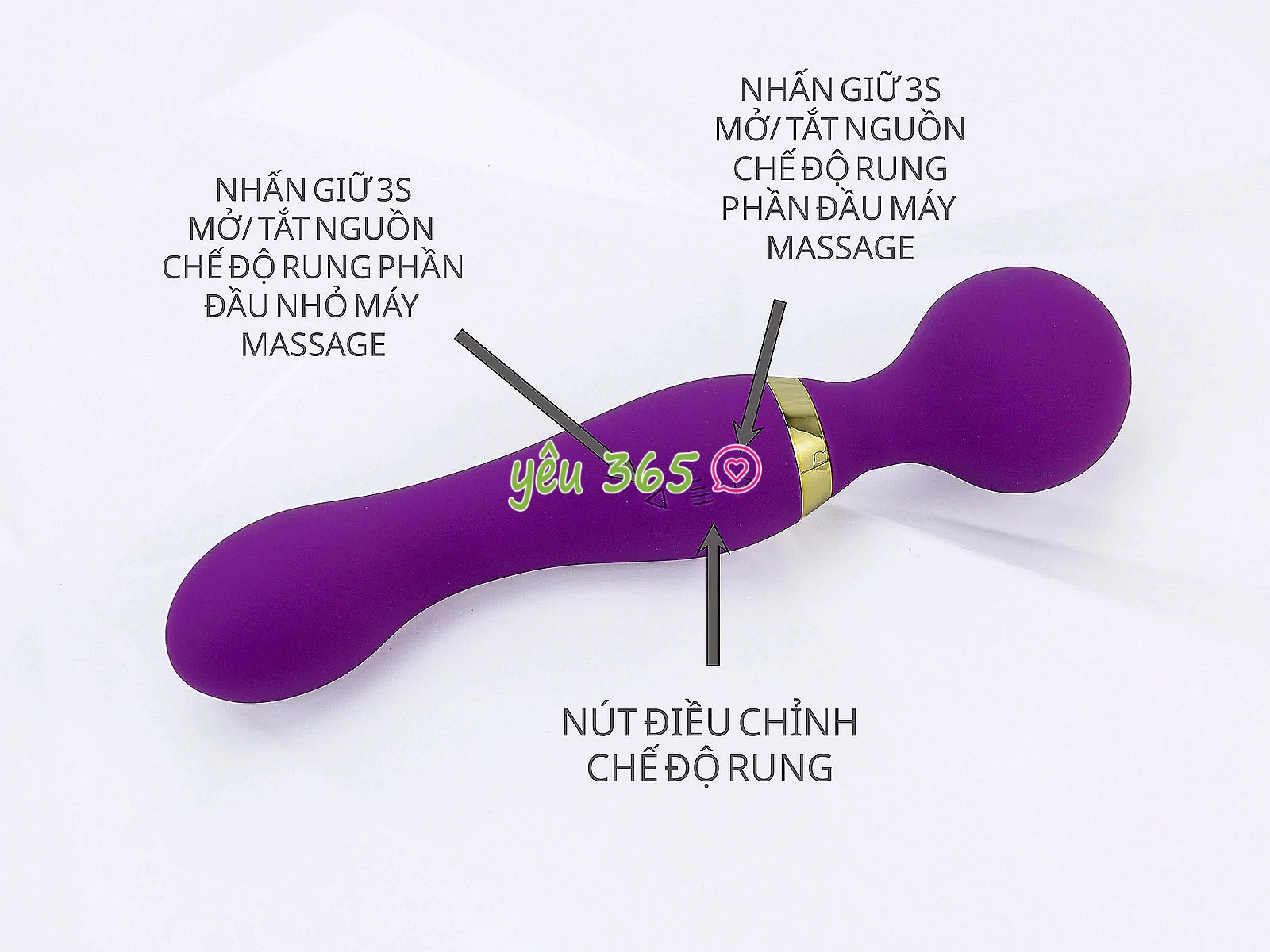 Máy massage hai đầu rung kích thích điểm G mạnh mẽ đa năng