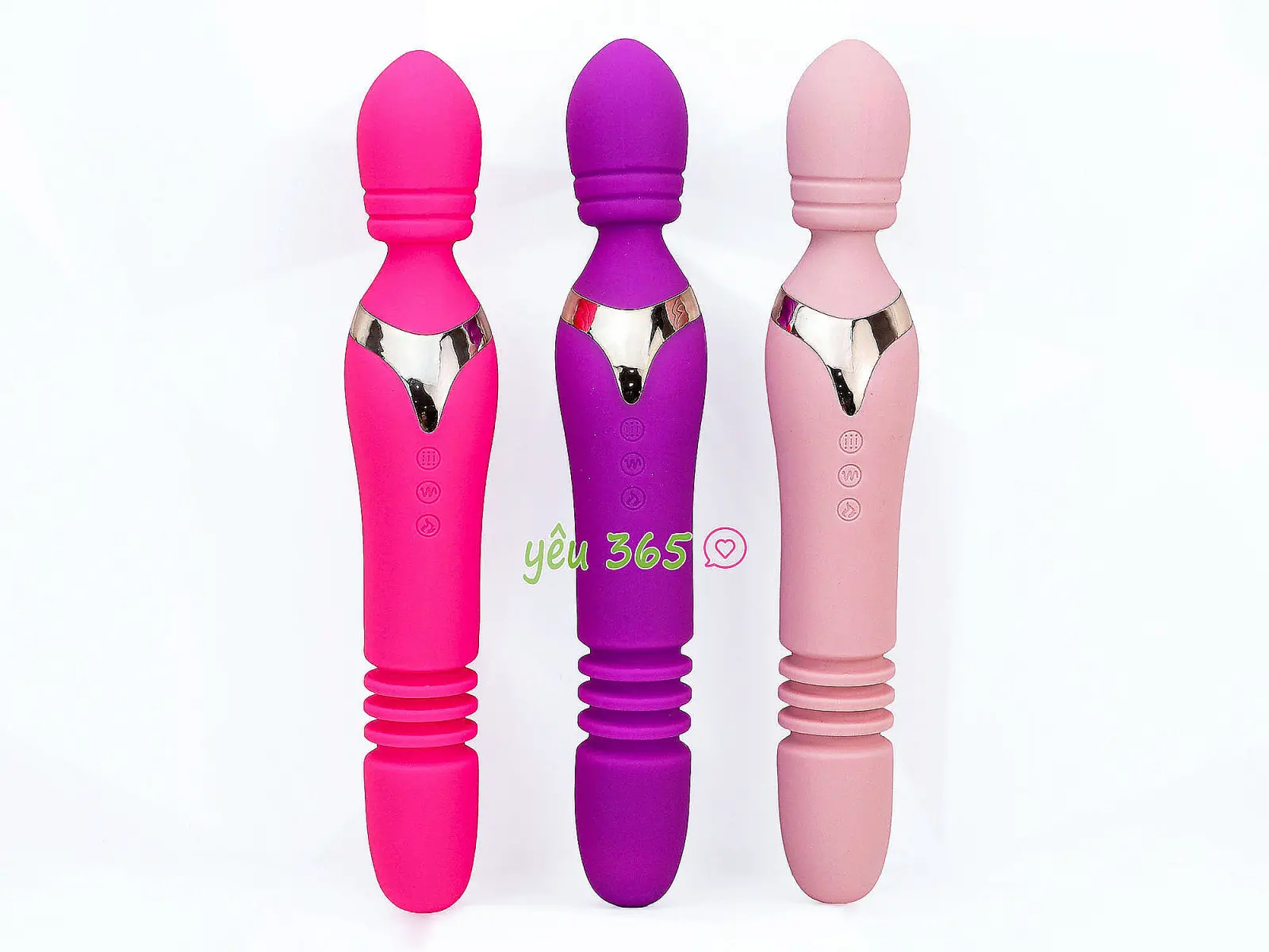 Máy massage điểm G Man Nuo phát nhiệt 2 đầu rung thụt, ngoáy pin sạc