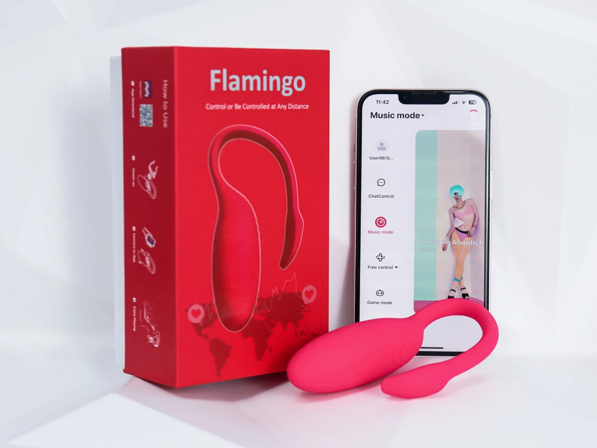 Trứng rung t&igrave;nh y&ecirc;u thi&ecirc;n nga Flamingo sử dụng Smartphone ➩ Ch&iacute;nh h&atilde;ng