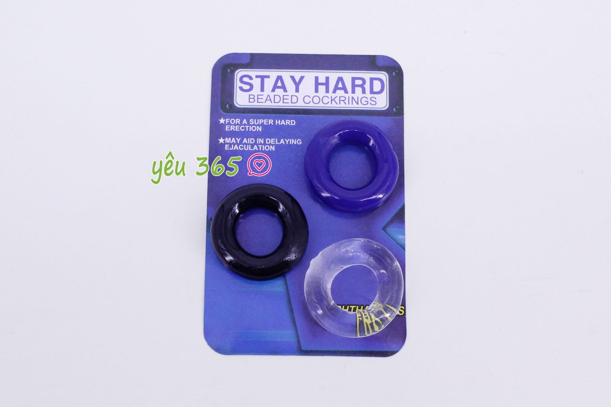 Vòng trơn đeo dương vật Stay Hard 3 màu 1