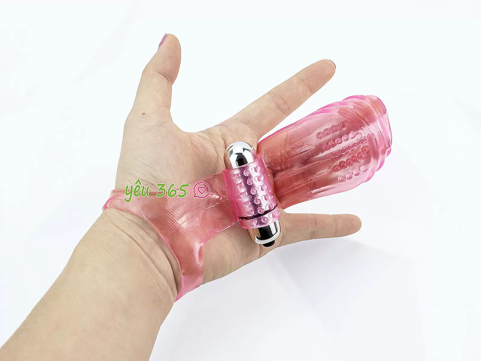Bao silicone có rung đeo ngón tay kích thích vùng kín