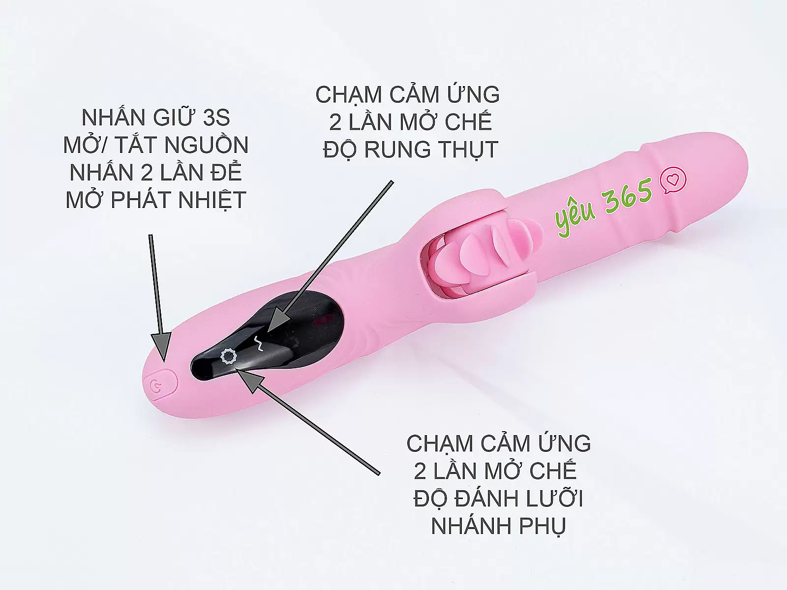 Máy massage Yeain Vibrators xoay – thụt – rung – liếm – sưởi ấm cảm ứng