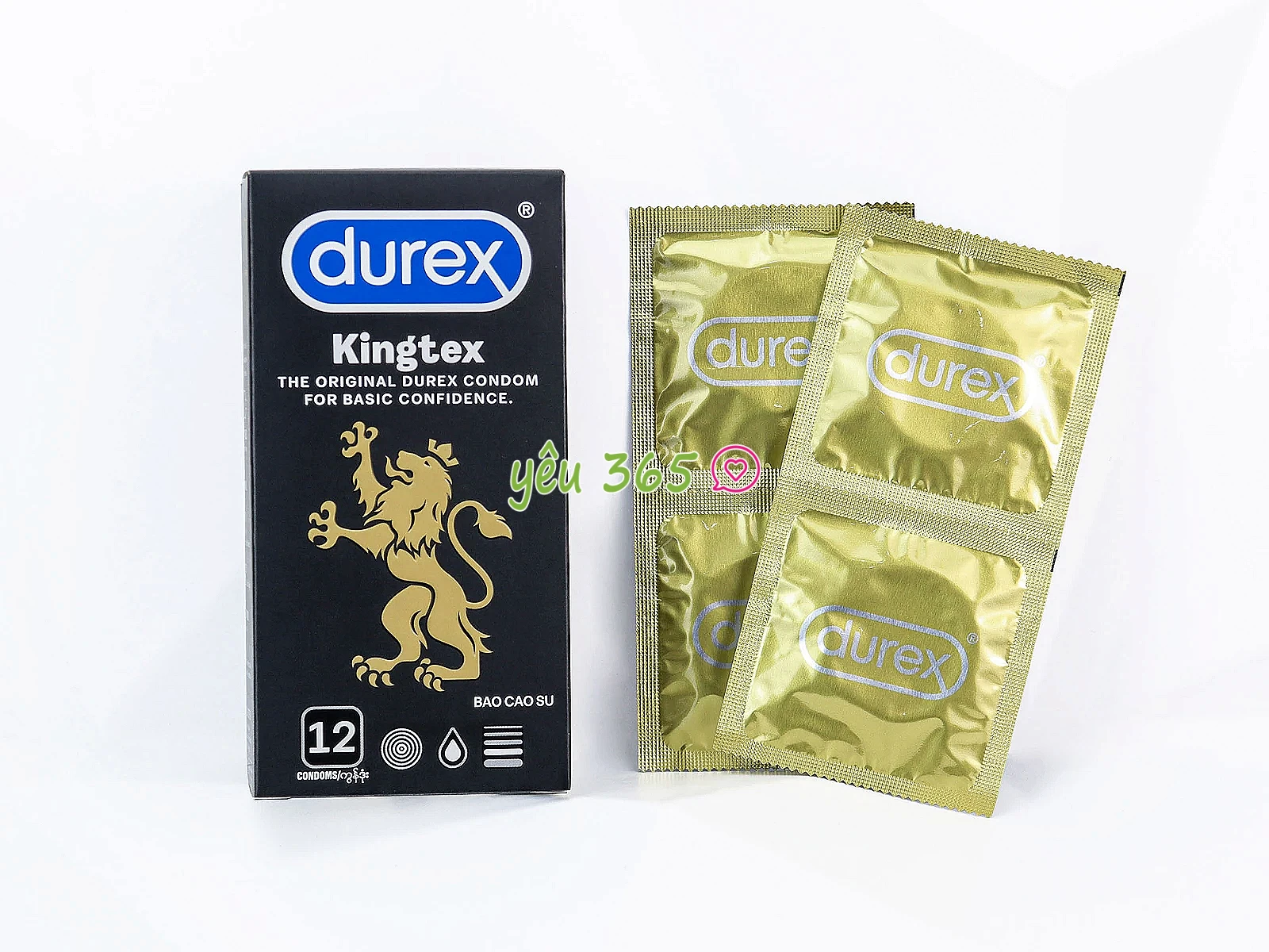 Bao cao su Durex Kingtex 12 bao co giãn tốt giúp tăng sự thoải mái