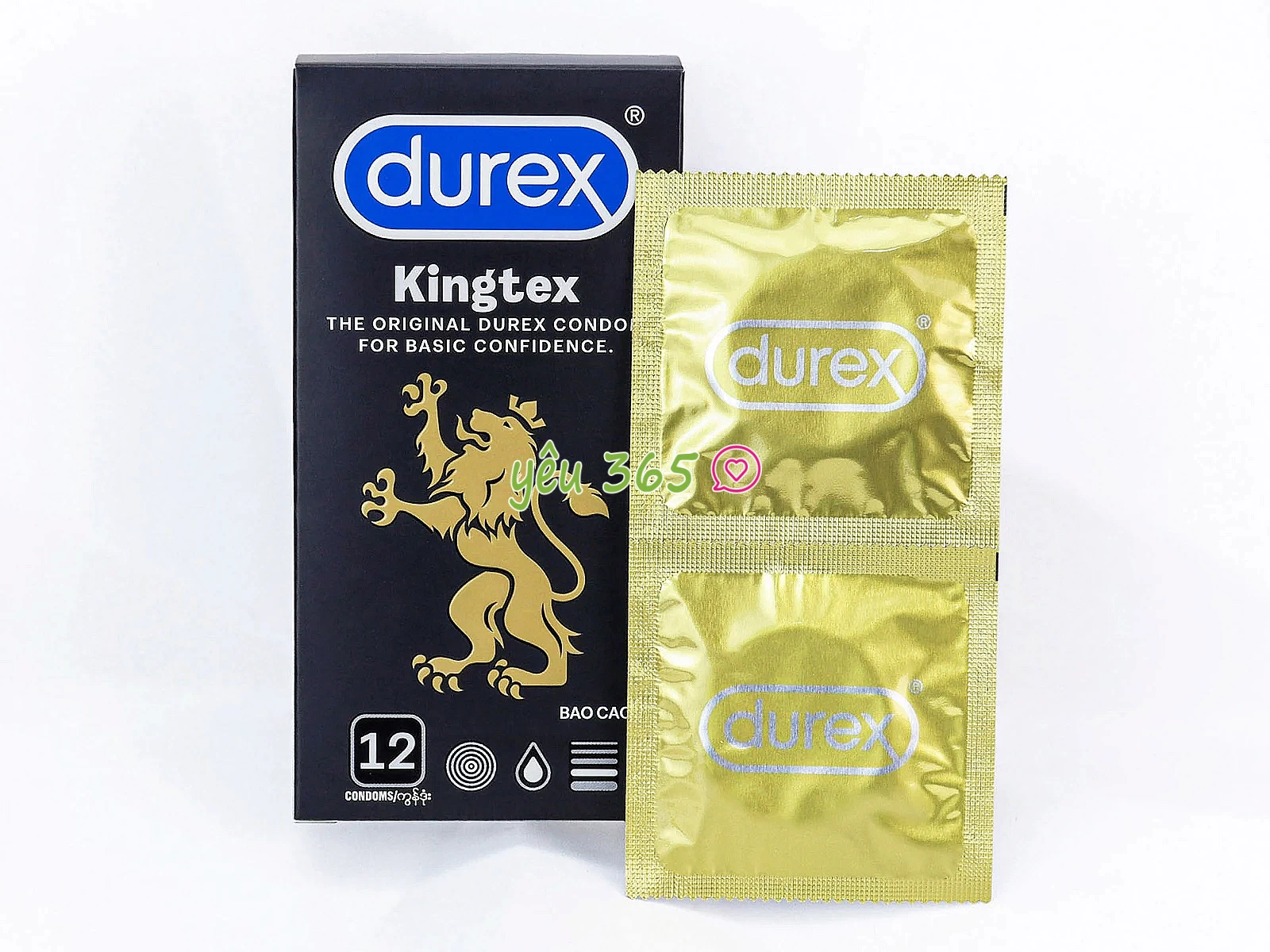 Bao cao su Durex Kingtex 12 bao co giãn tốt giúp tăng sự thoải mái