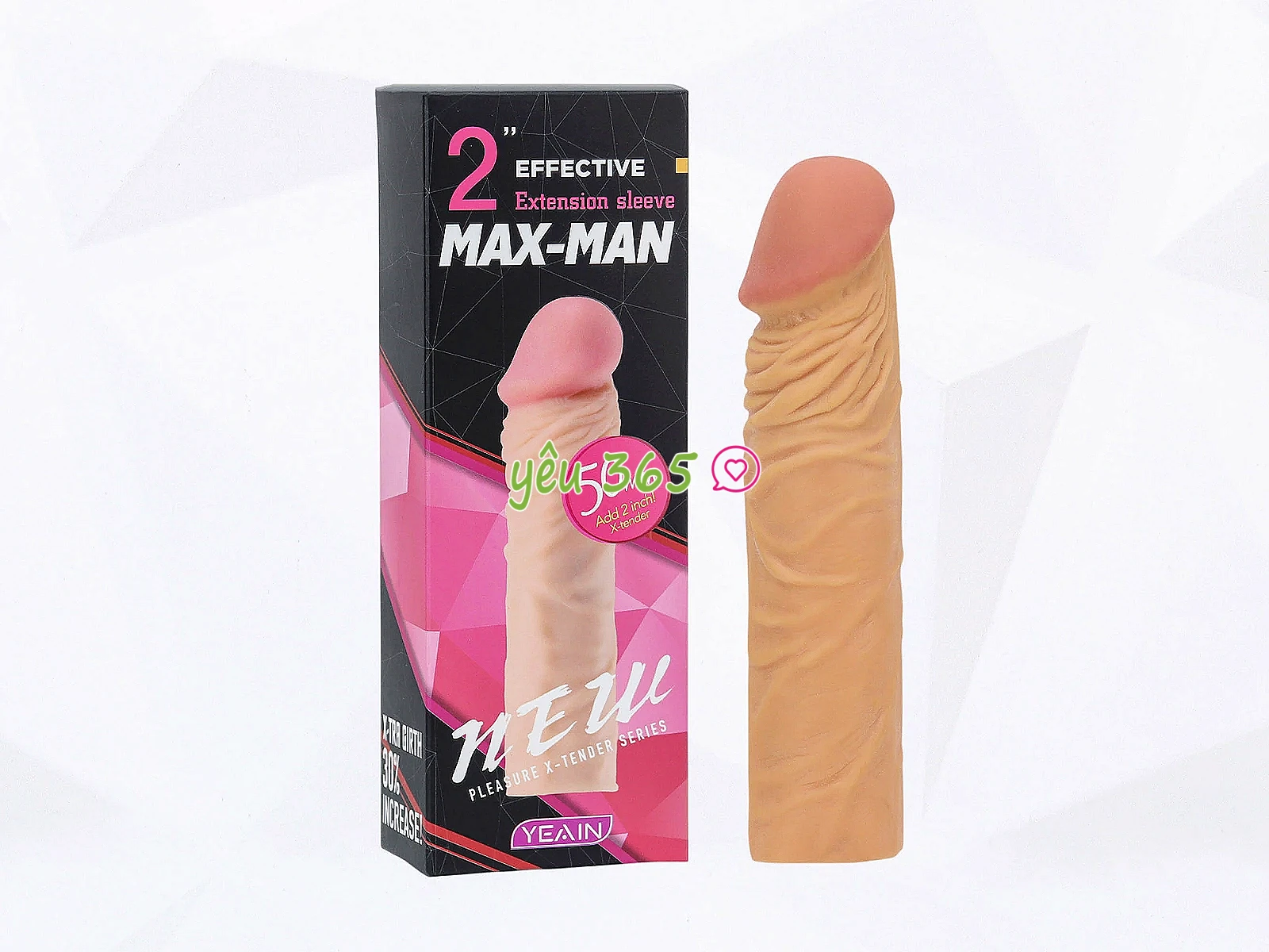 Bao cao su đôn dên Max Man tăng chiều dài, thân gân nổi