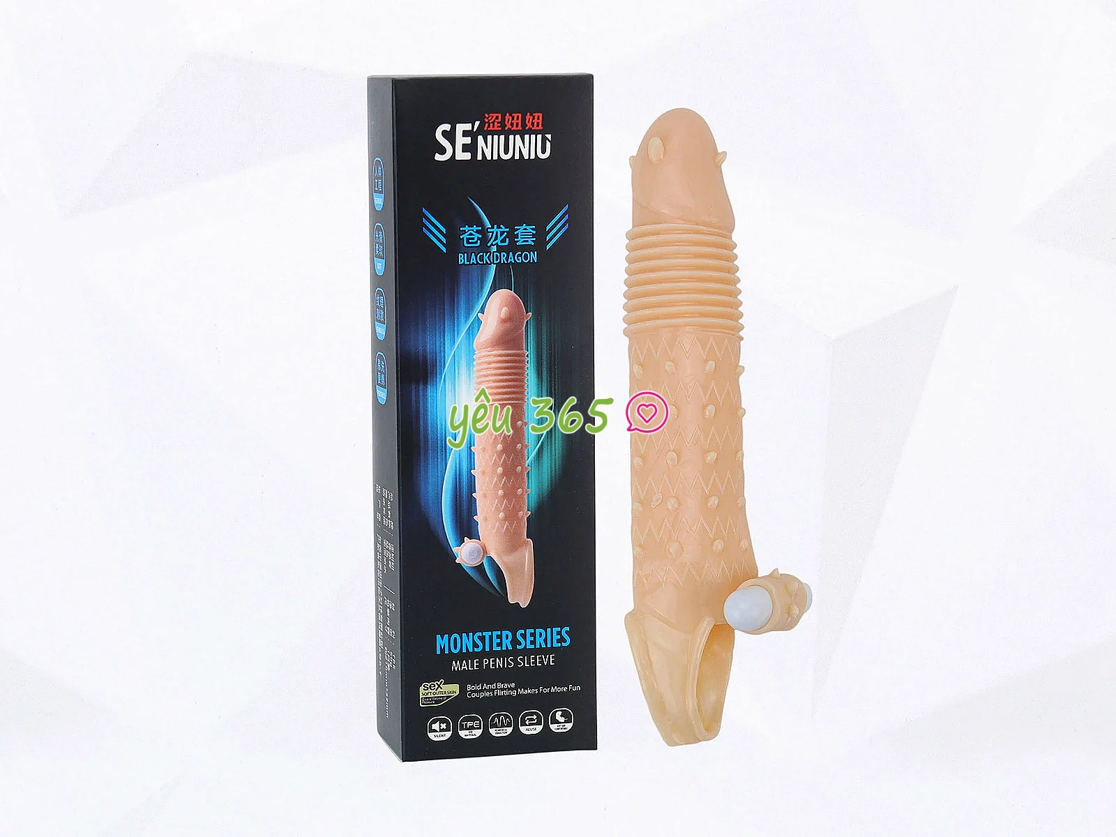 Bao cao su đôn dên Se'niuniu gai bi đầu siêu mềm rung gốc