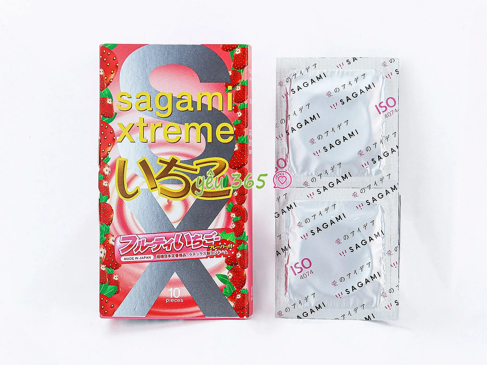 Bao cao su Sagami Xtreme Strawberry hương dâu tây thiết kế siêu mỏng, mang đến cảm giác chân thật