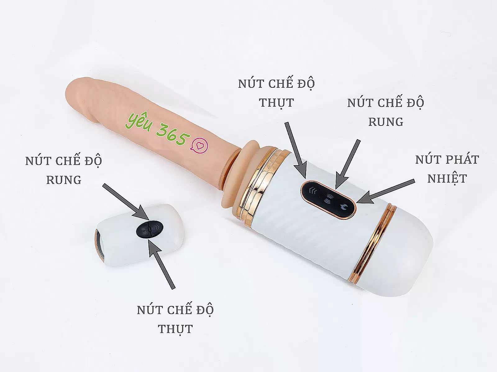 Dương vật giả rung thụt phát nhiệt Cyclone Fire điều khiển từ xa