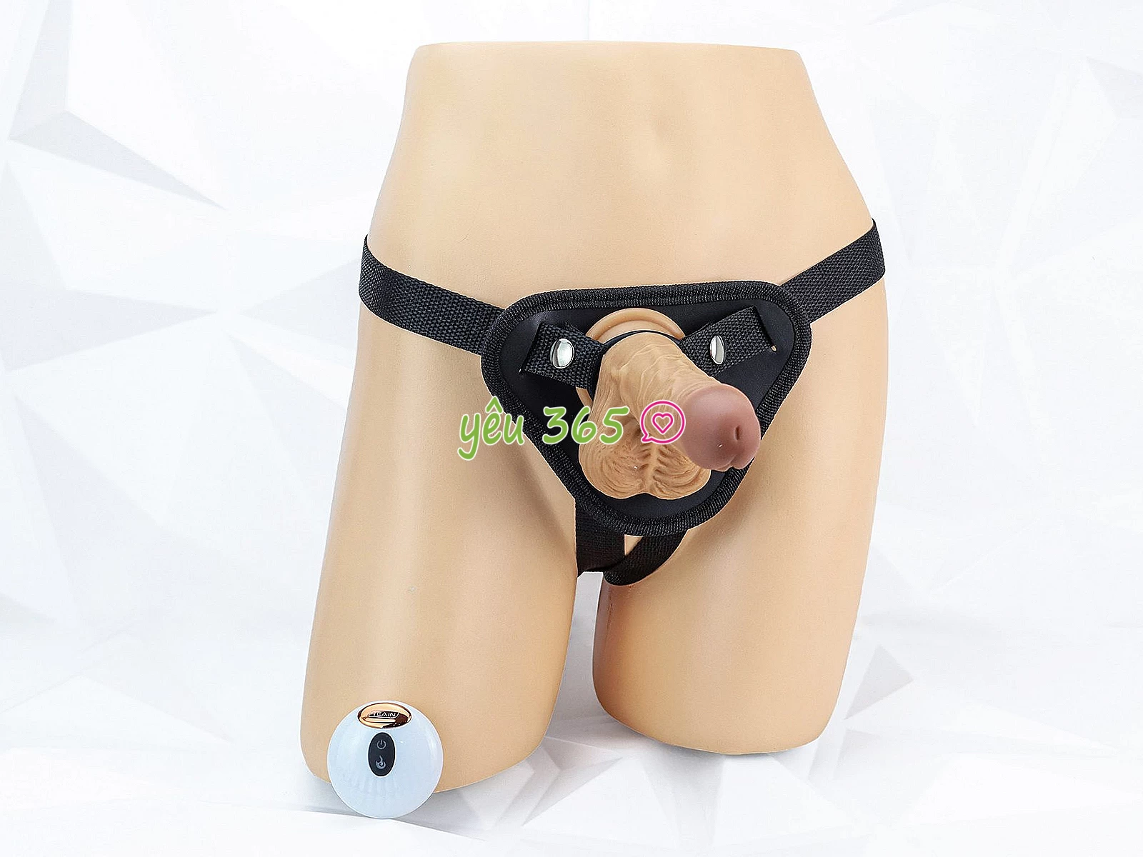 Dương vật giả có đế YEAIN Devil kèm dây đeo pin sạc điều khiển từ xa