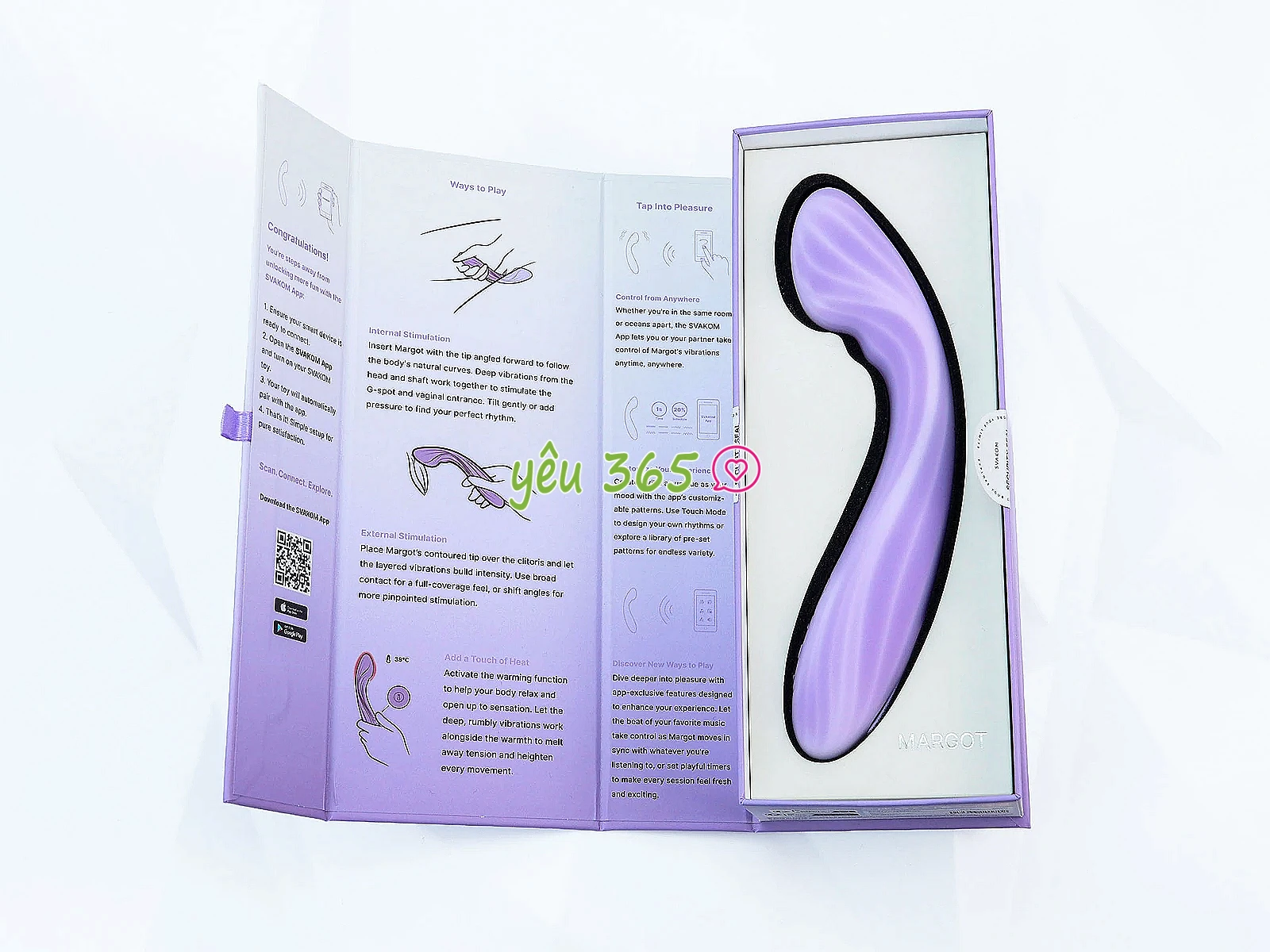 Máy massage Svakom Margot nhiều chế độ rung kết nối từ xa qua App điện thoại