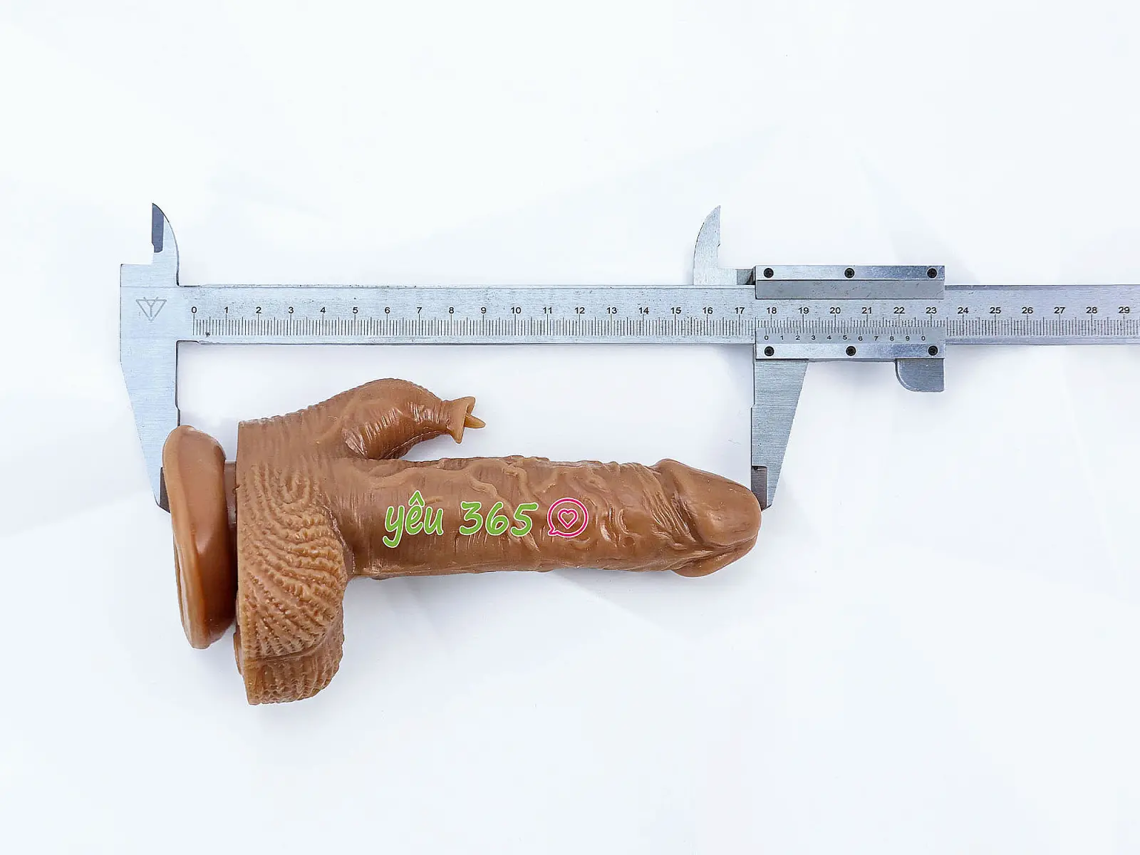 Dương vật giả có đế 2 đầu rung - thụt - ngoáy điều khiển từ xa