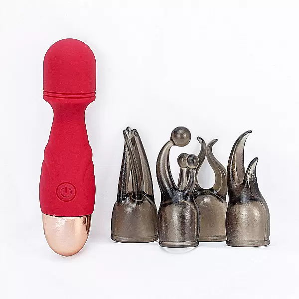 Mát xa điểm G mini kèm 4 đầu nhỏ gọn pin sạc