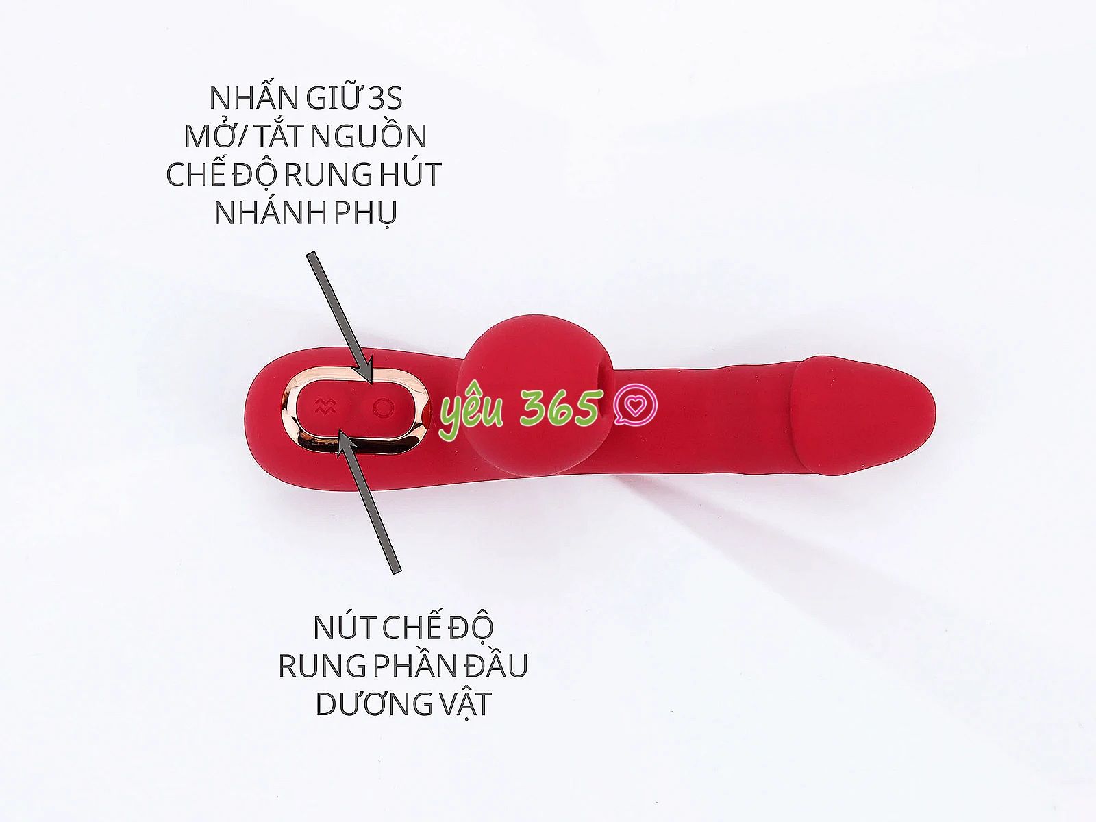 Dương vật giả đa năng Milly có nhánh phụ rung hút cầm tay nhỏ gọn