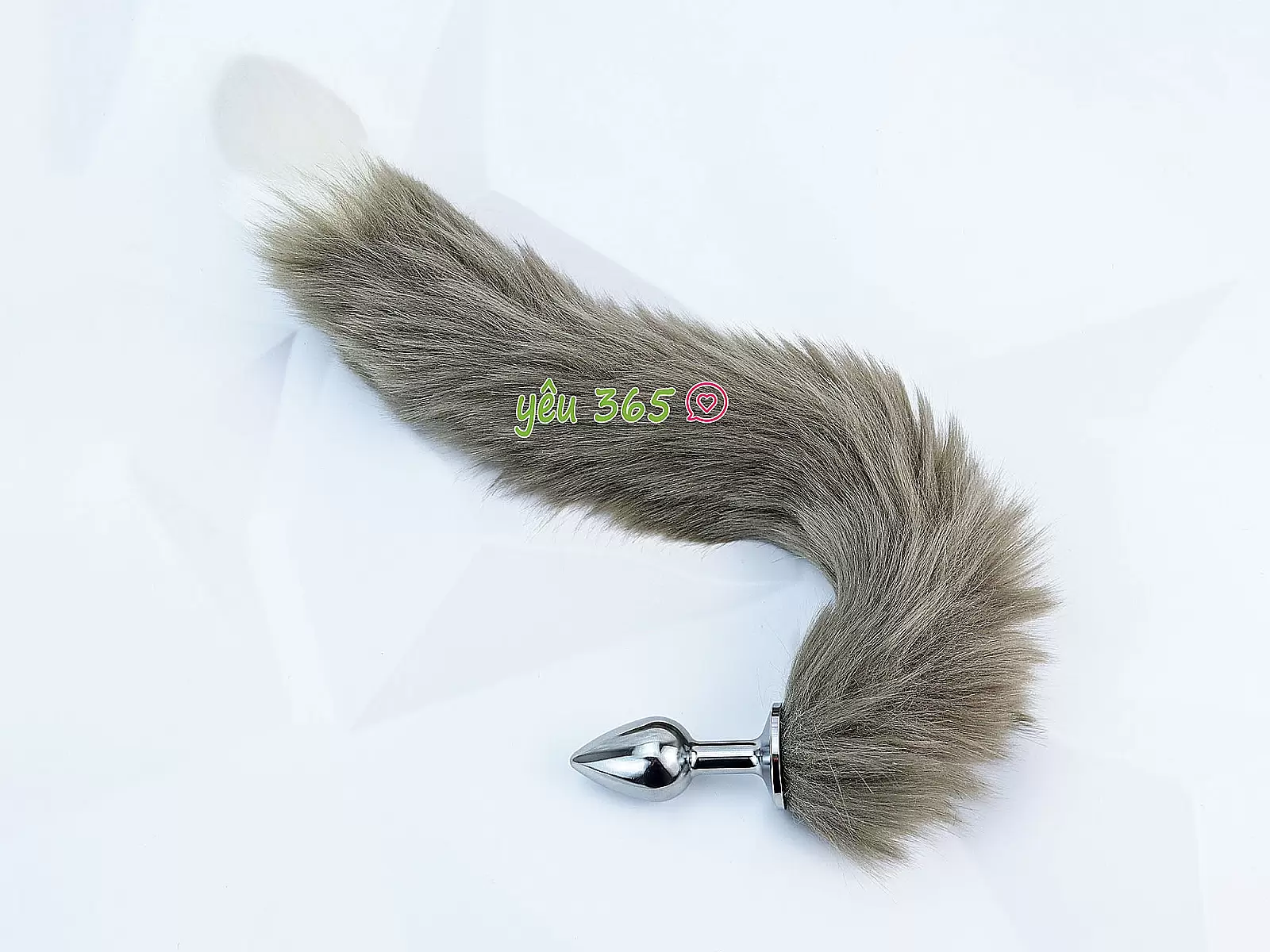 Đồ chơi kích hậu inox đuôi cáo xám rêu màu đẹp