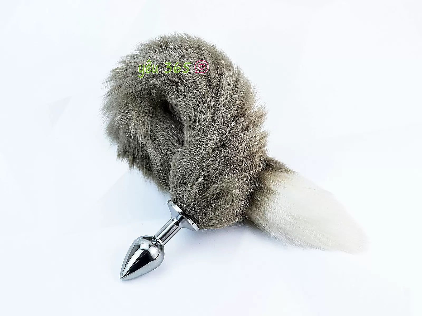 Đồ chơi kích hậu inox đuôi cáo xám rêu màu đẹp