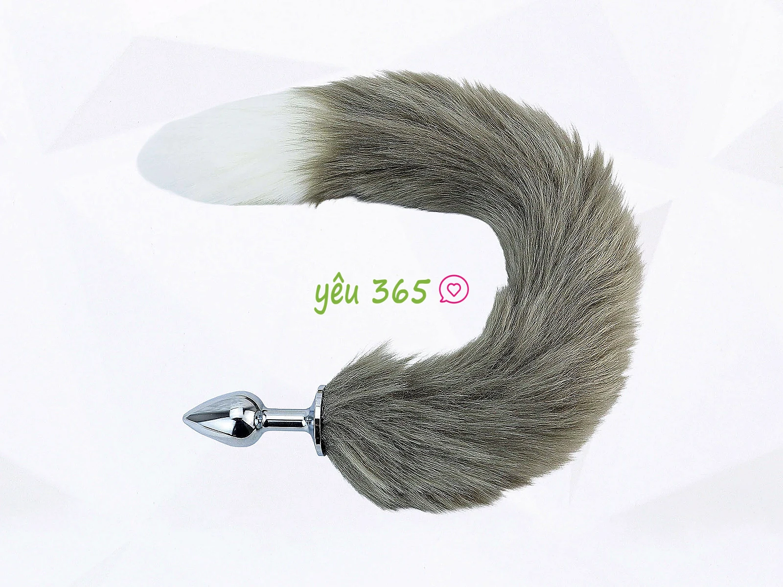 Đồ chơi kích hậu inox đuôi cáo xám rêu màu đẹp