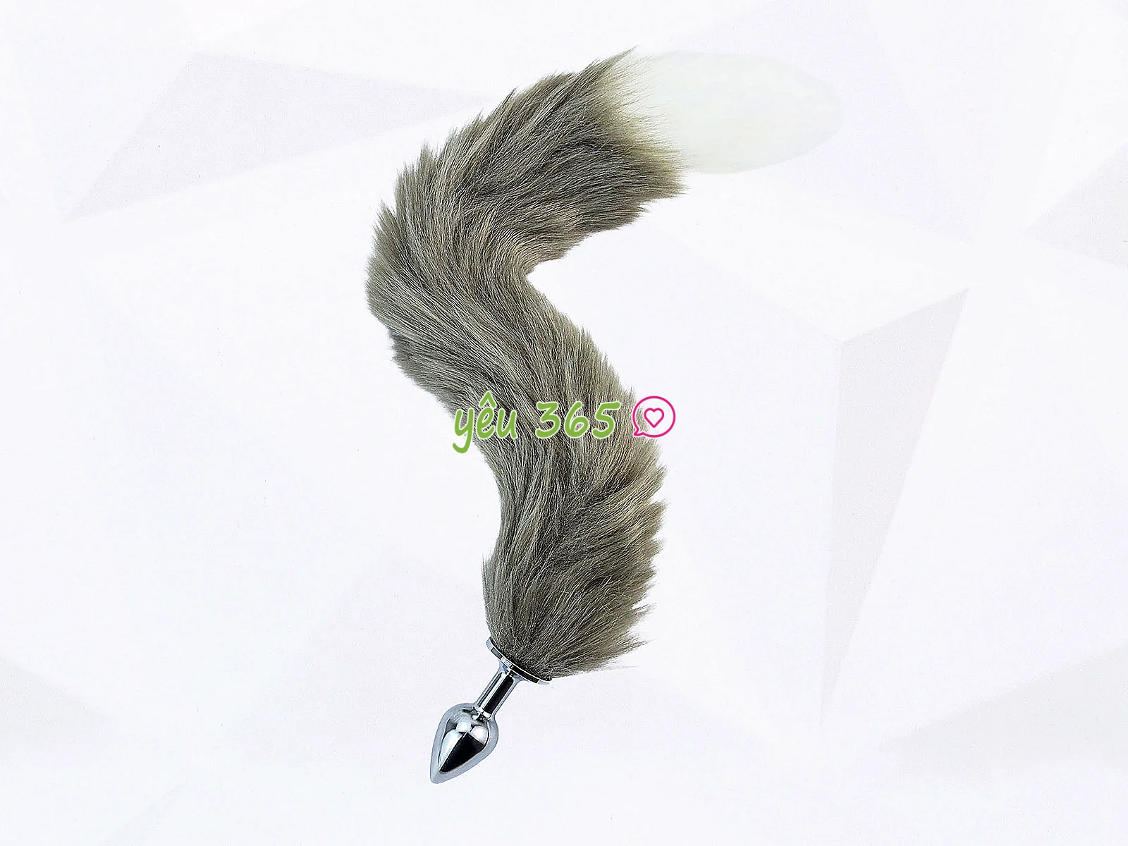 Đồ chơi kích hậu inox đuôi cáo xám rêu màu đẹp