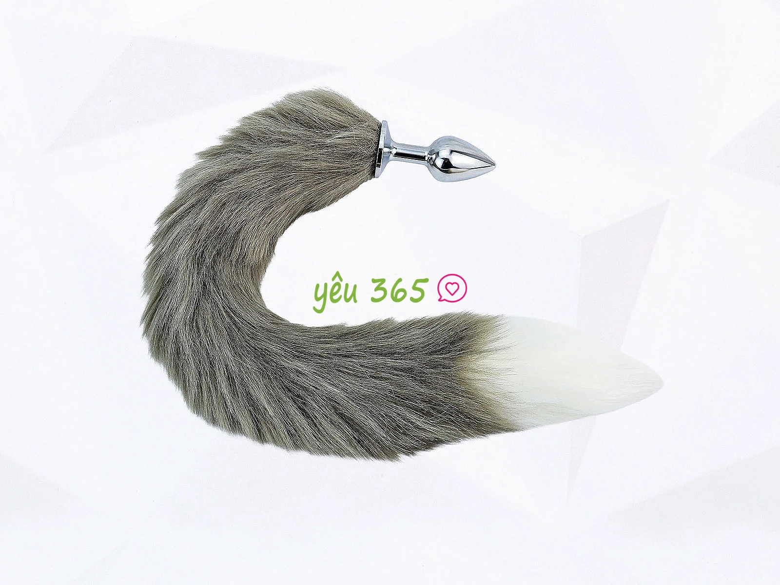 Đồ chơi kích hậu inox đuôi cáo xám rêu màu đẹp