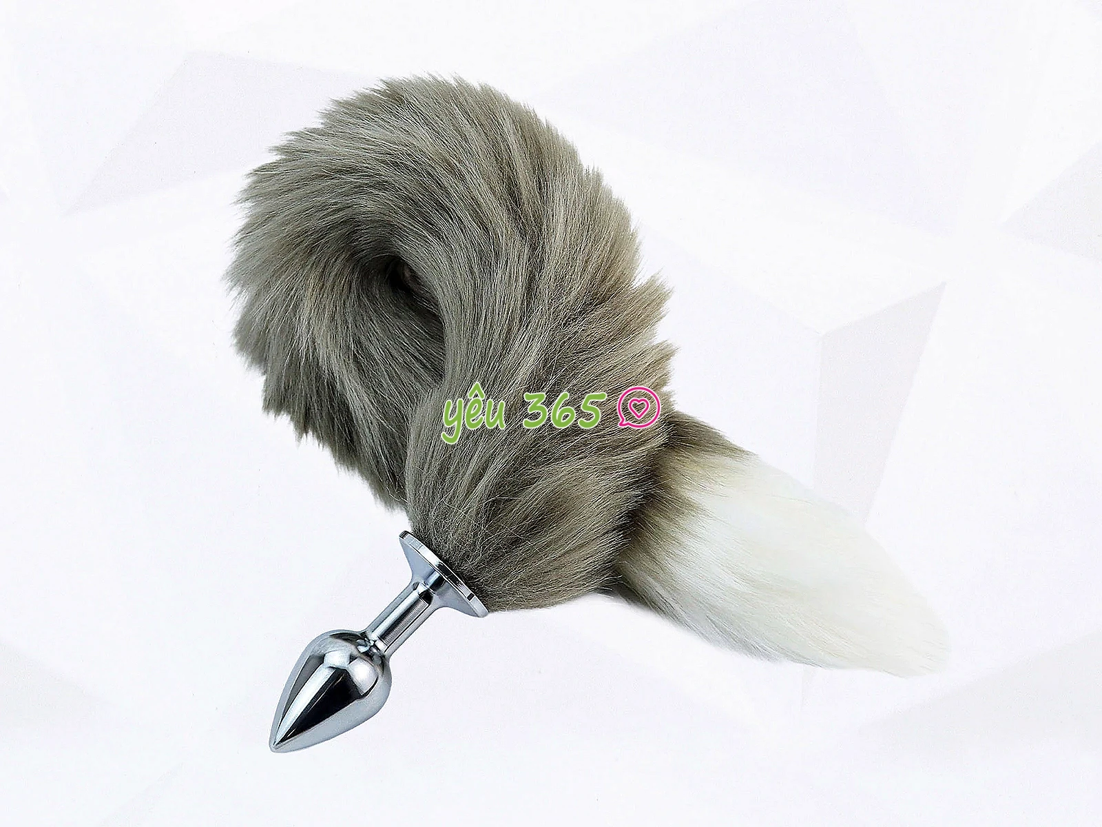 Đồ chơi kích hậu inox đuôi cáo xám rêu màu đẹp