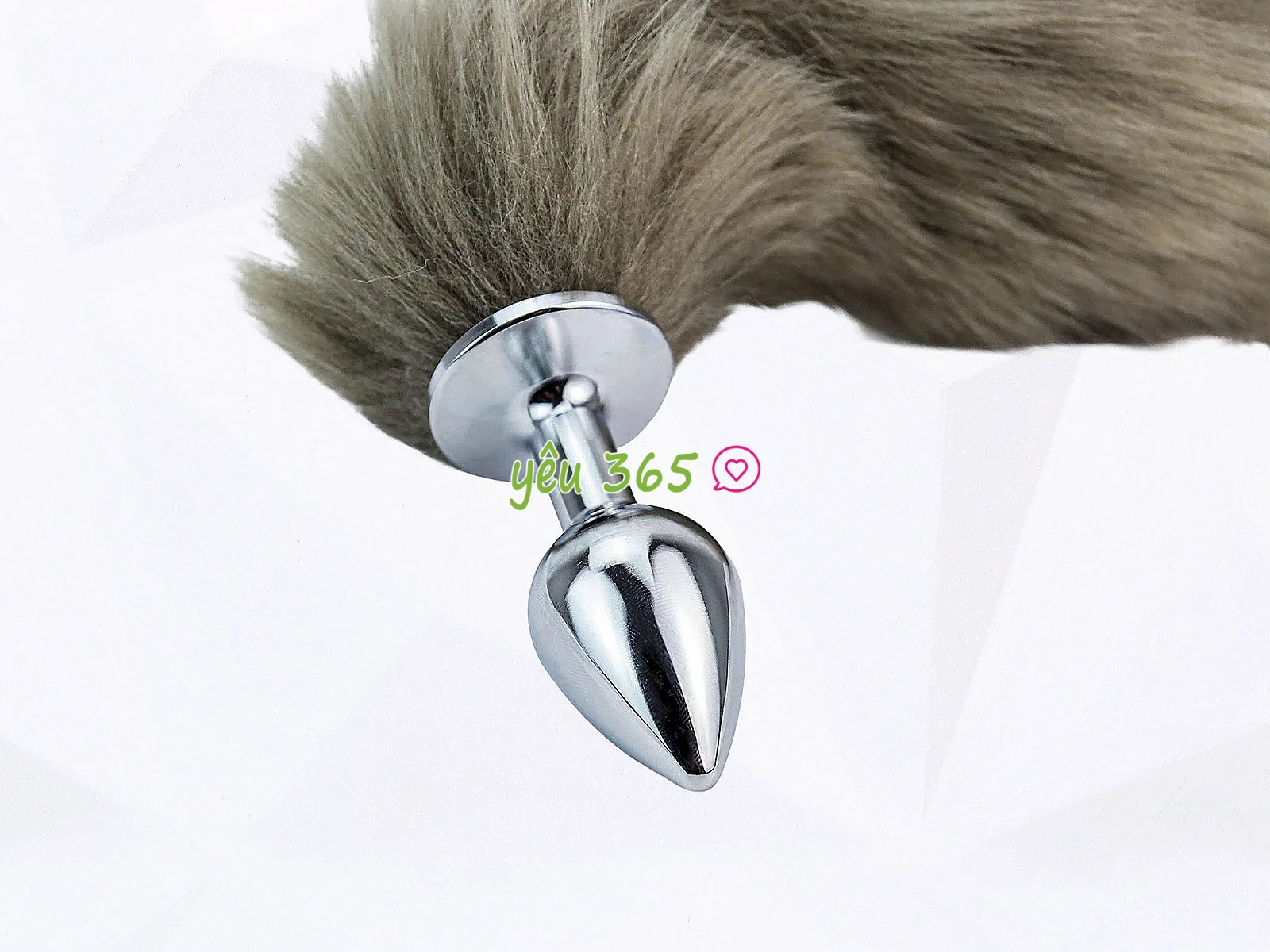 Đồ chơi kích hậu inox đuôi cáo xám rêu màu đẹp