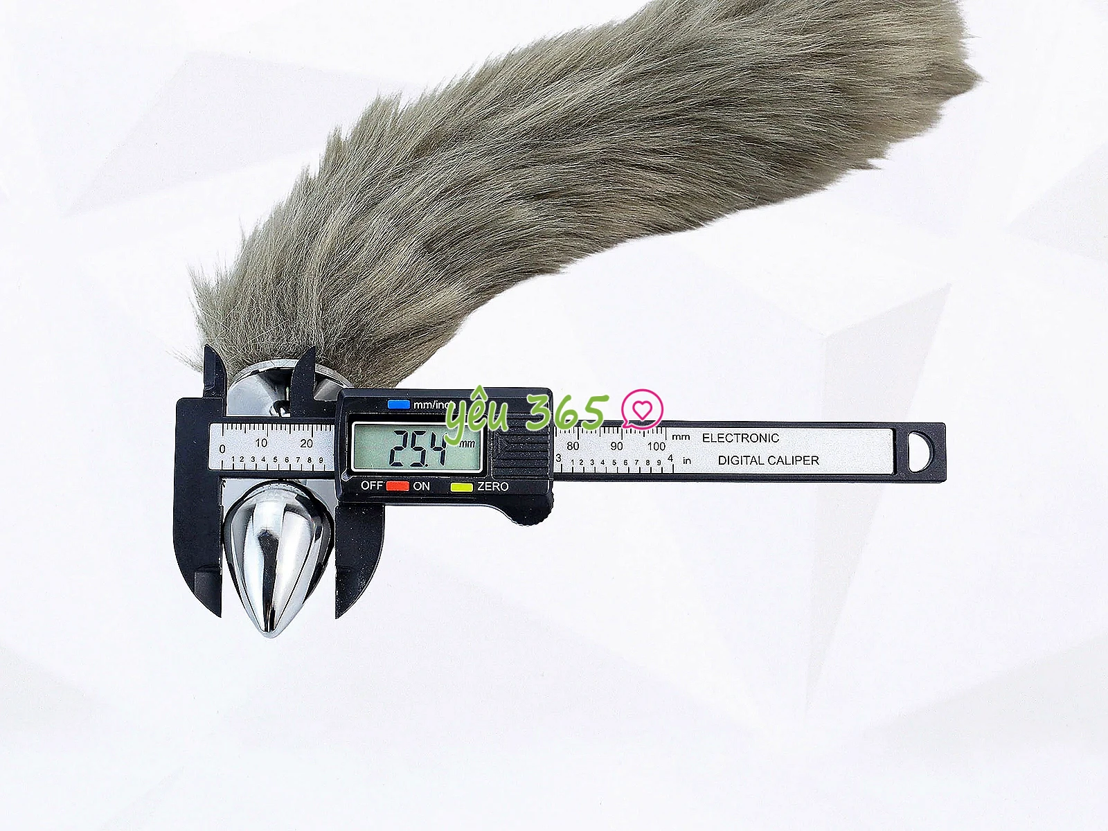 Đồ chơi kích hậu inox đuôi cáo xám rêu màu đẹp