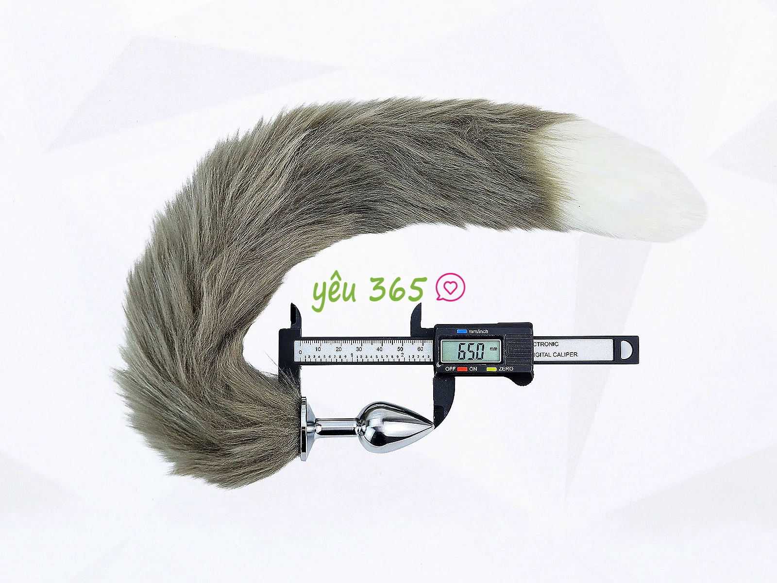 Đồ chơi kích hậu inox đuôi cáo xám rêu màu đẹp