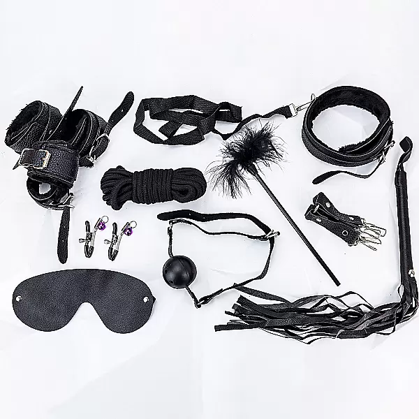 Bộ đồ chơi bạo dâm 10 món màu đen quyến rũ khơi dậy cảm xúc mới lạ