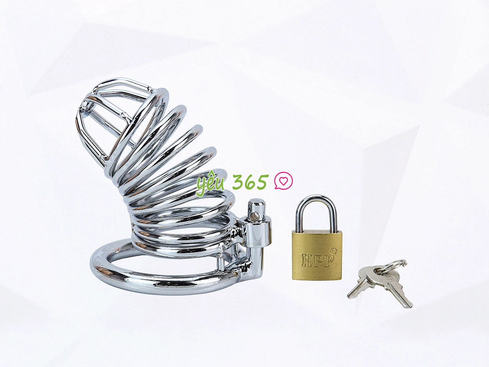 Dụng cụ bạo dâm khóa dương vật inox thiết kế lồng kim loại kèm ổ khoá
