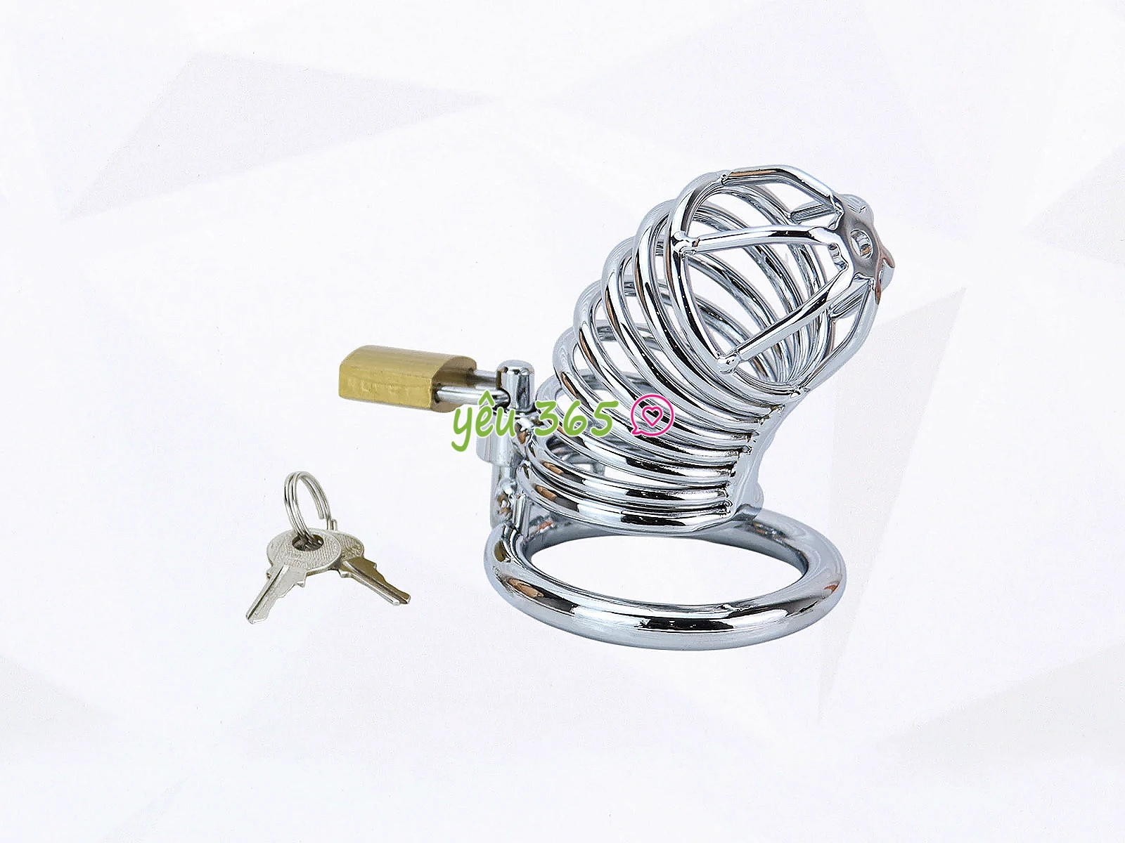 Dụng cụ bạo dâm khóa dương vật inox thiết kế lồng kim loại kèm ổ khoá