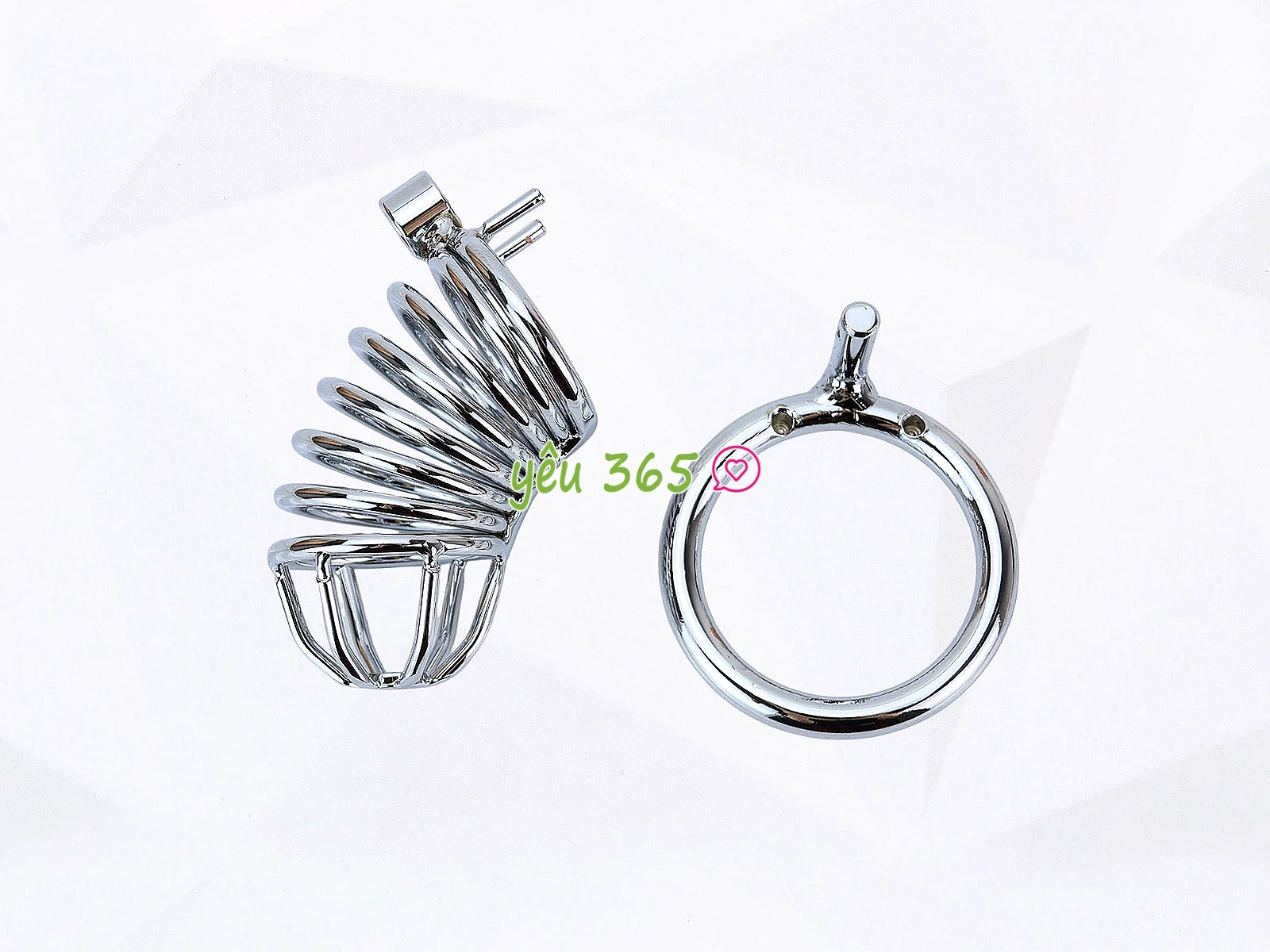 Dụng cụ bạo dâm khóa dương vật inox thiết kế lồng kim loại kèm ổ khoá