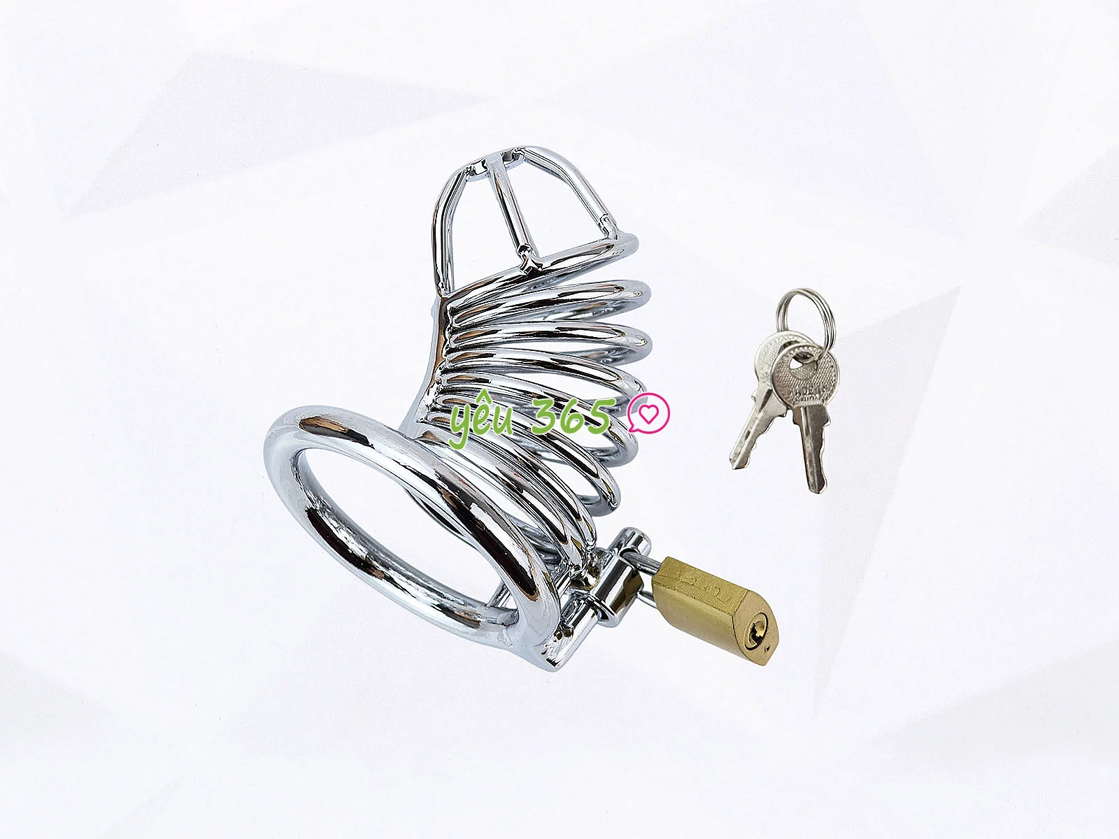 Dụng cụ bạo dâm khóa dương vật inox thiết kế lồng kim loại kèm ổ khoá