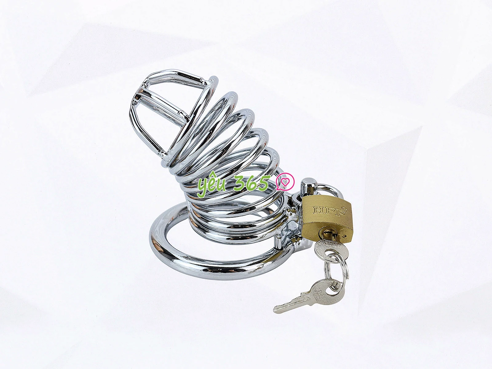 Dụng cụ bạo dâm khóa dương vật inox thiết kế lồng kim loại kèm ổ khoá