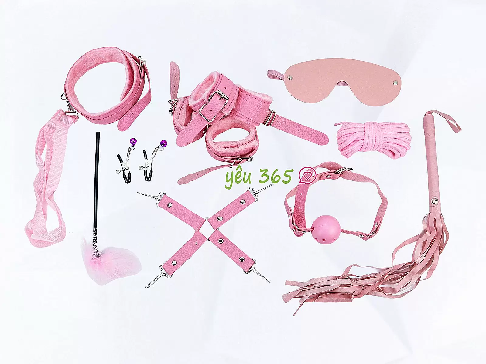 Bộ đồ chơi bạo dâm 10 món màu hồng - đen - đỏ gợi cảm