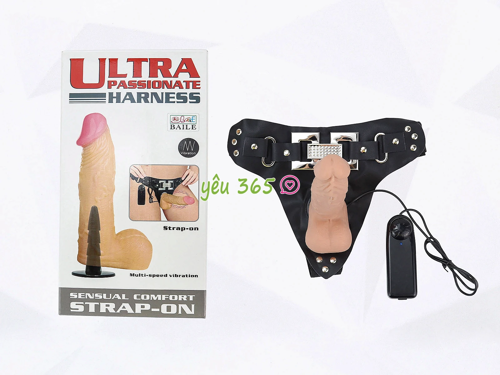Dương vật giả có dây đeo Ultra Passionate Harness có rung