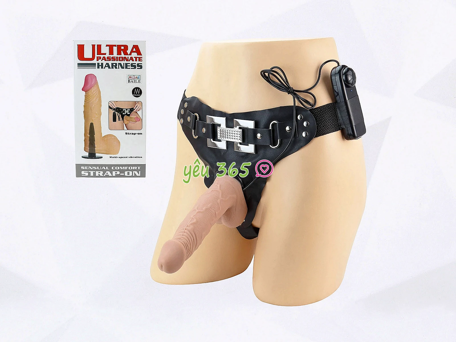 Dương vật giả có dây đeo Ultra Passionate Harness có rung