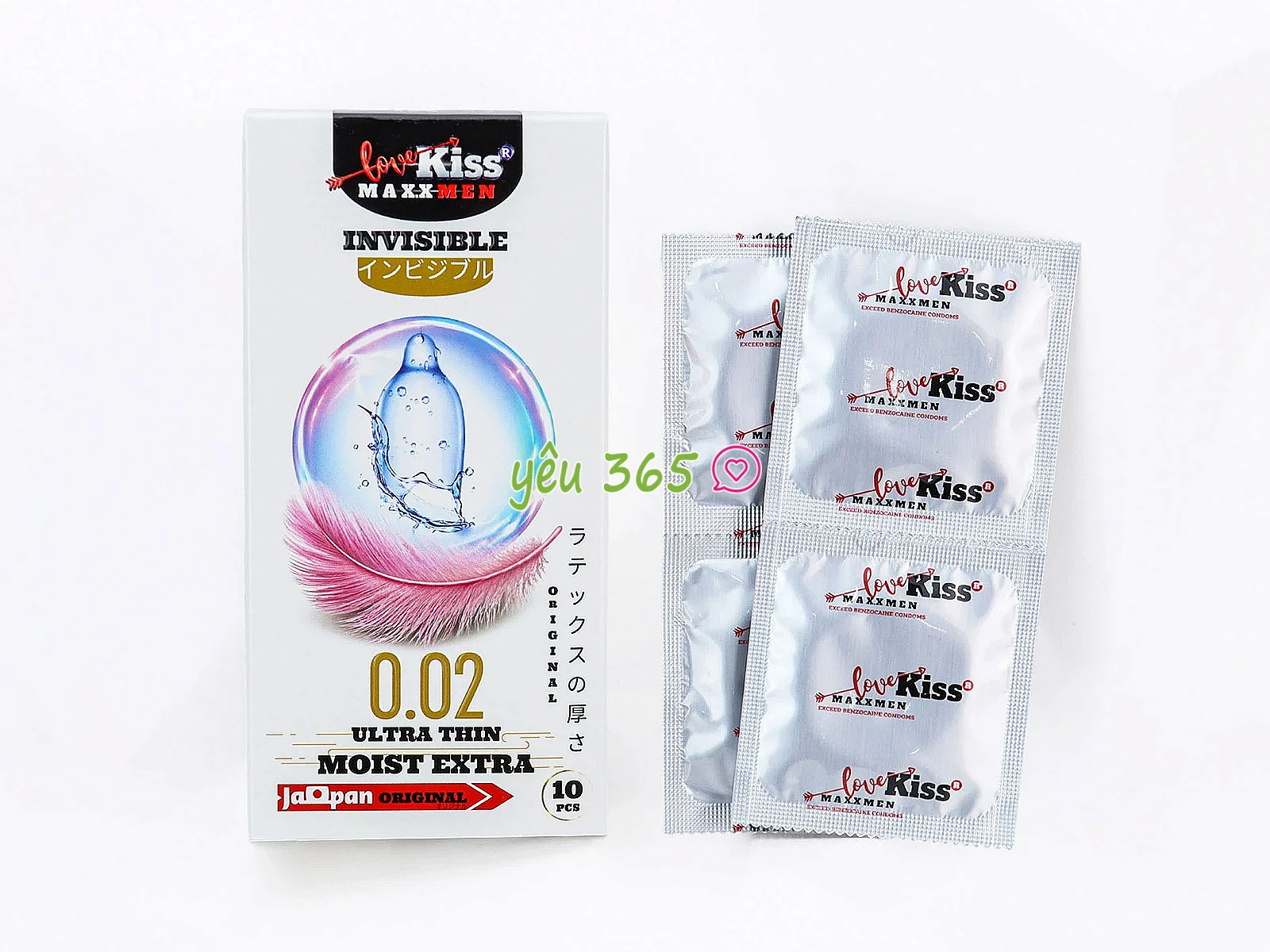 Bao cao su LOVE KISS Maxxmen Invisible độ mỏng 0.02mm giúp truyền nhiệt nhanh, tăng sự nhạy cảm
