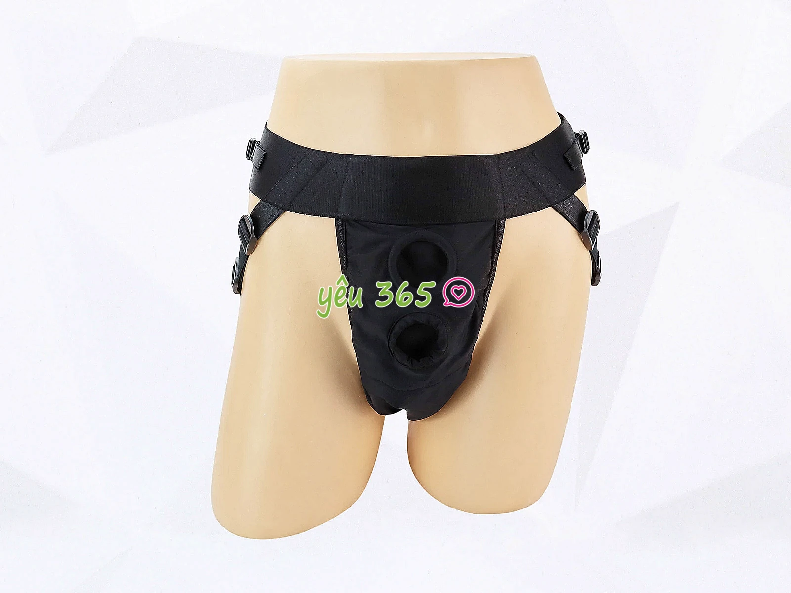 Quần dây đeo gắn 2 dương vật giả (không gồm dương vật giả)
