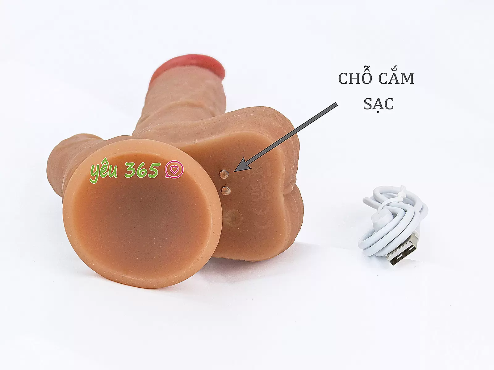 Dương vật giả có đế cùng nhánh phụ rung thụt phát nhiệt điều khiển từ xa