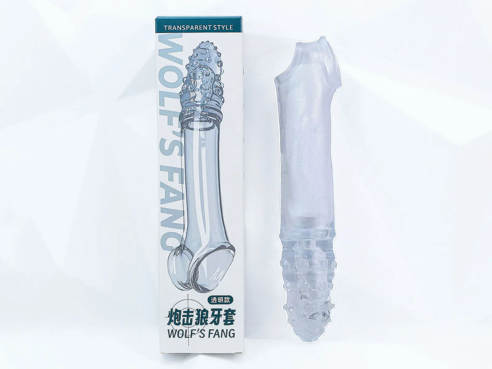 Bao cao su đôn dên Wolf's Fang có gắn bi rung tăng kích thước