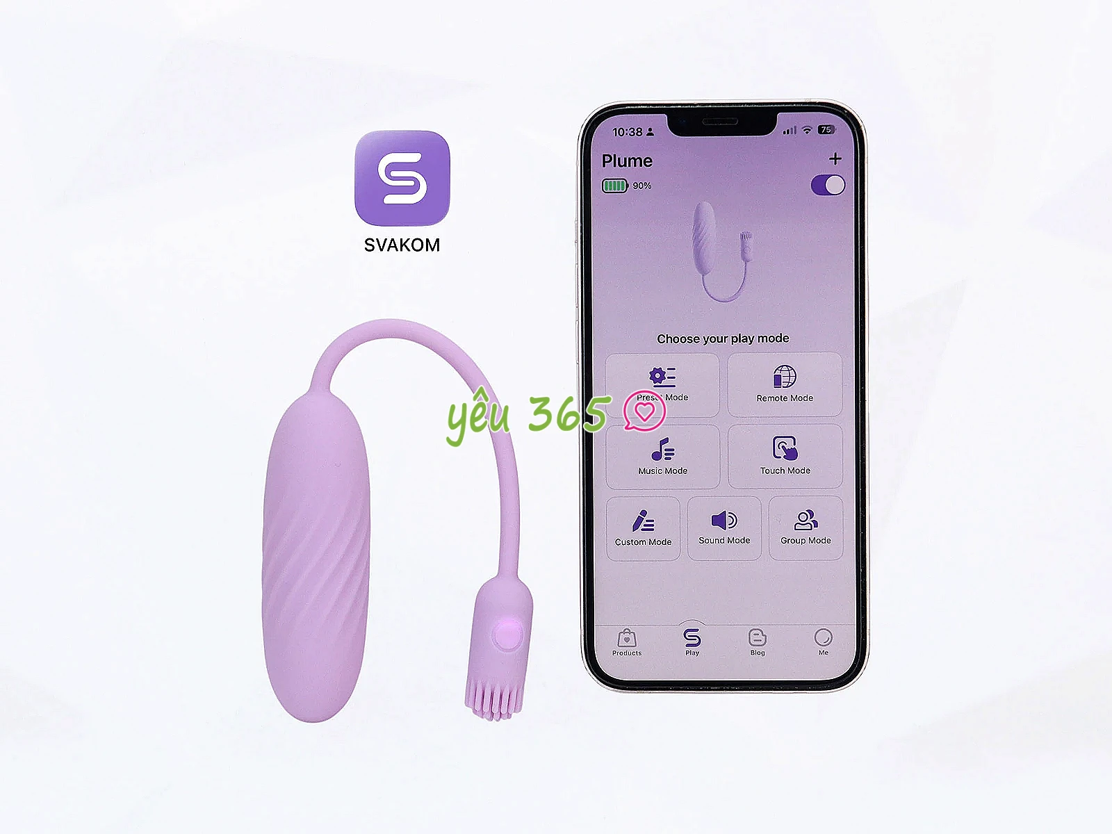Trứng rung SVAKOM Plume đuôi cọ mềm điều khiển qua App