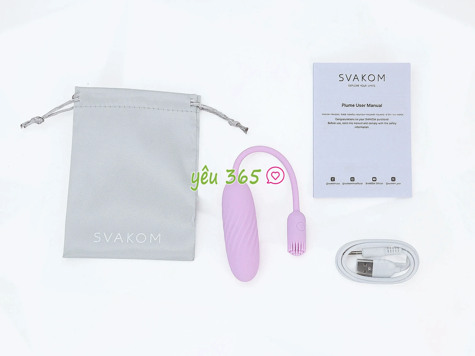 Trứng rung SVAKOM Plume đuôi cọ mềm điều khiển qua App