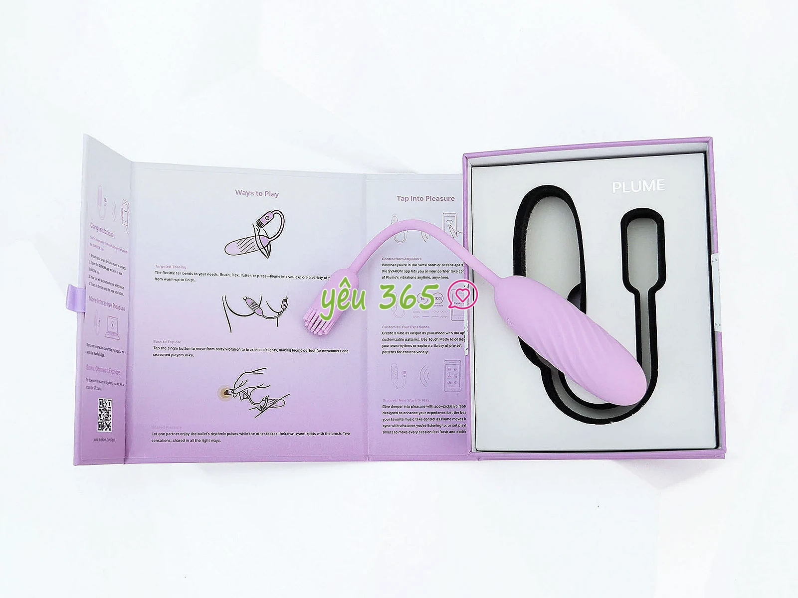 Trứng rung SVAKOM Plume đuôi cọ mềm điều khiển qua App