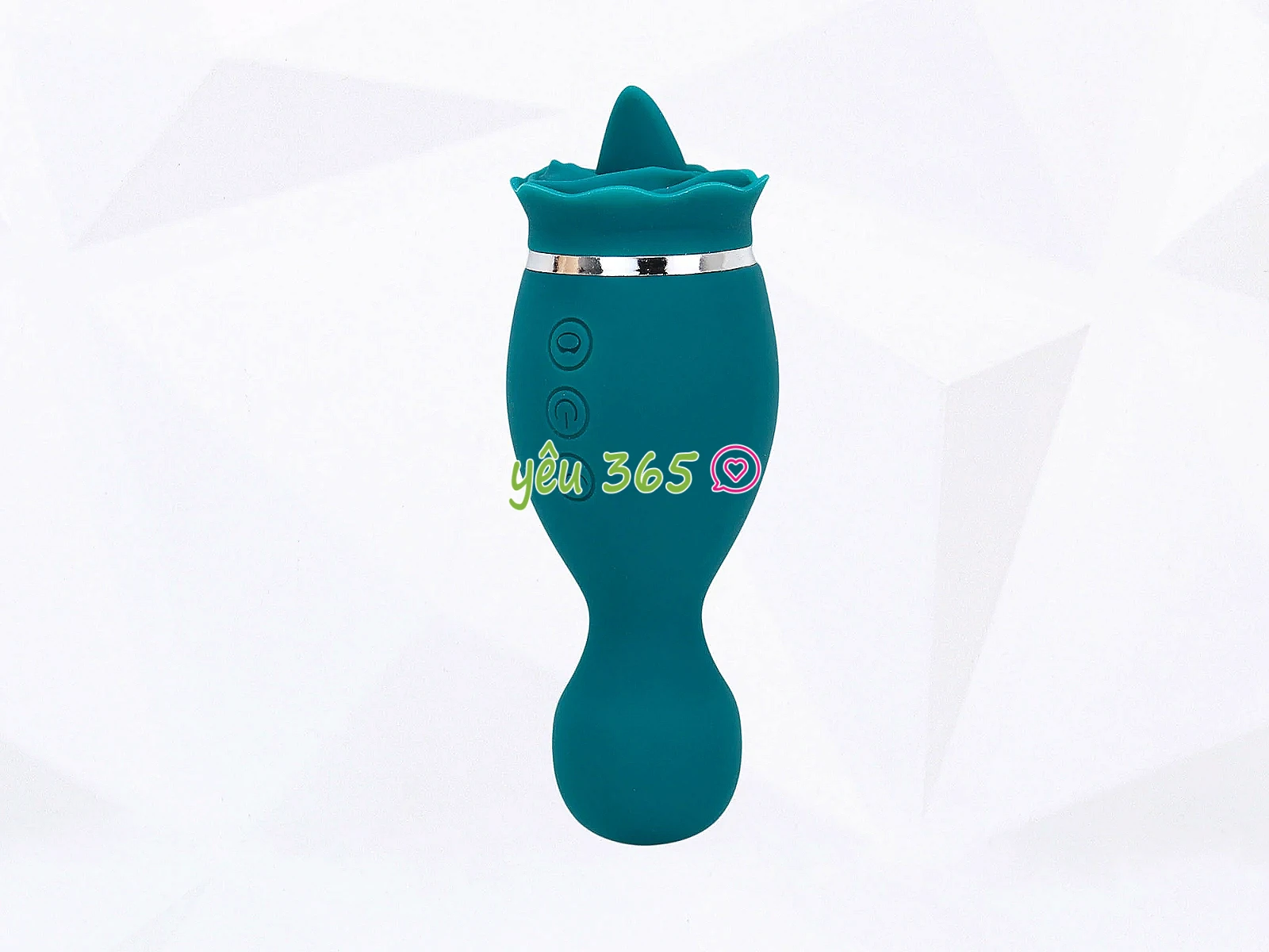 Lưỡi liếm massage 2 đầu hoa hồng xanh cầm tay
