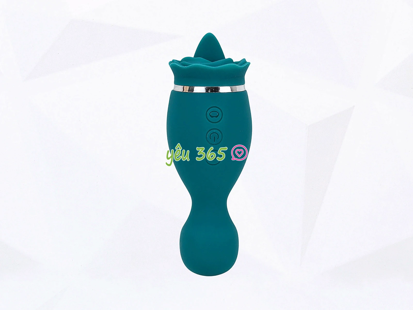 Lưỡi liếm massage 2 đầu hoa hồng xanh cầm tay